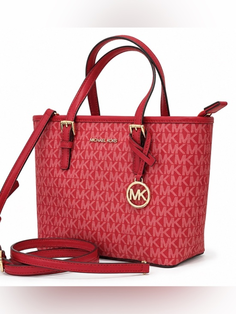 NWT Michael Kors Satchel Bag Jet Set Travel Extra-Small Logo Top-Zip Tote